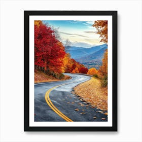 Beautiful Road In Autumn 9 Art Print