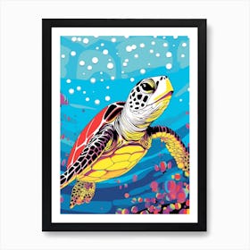 Comic Style Sea Turtle 1 Art Print