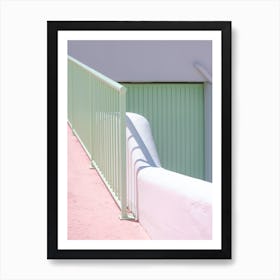 Pink Green Pastel Architecture Summer Travel Art Print