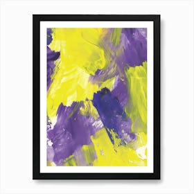 Purple And Yellow Abstract Painting 1 Art Print