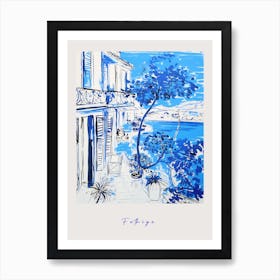 Fethiye Turkey Mediterranean Blue Drawing Poster Art Print