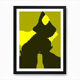 Silhouette Of A Dog Art Print