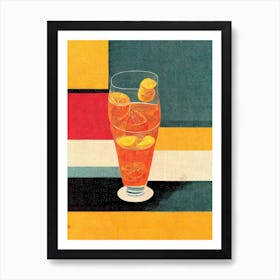 Cocktail Glass 70s Abstract Poster