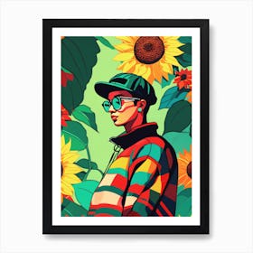 Digital Sun Bloom Art Print