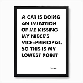 Sabrina The Teenage Witch, Hilda, Quote, This Is My Lowest Point, Wall Art, Wall Print, Art Print