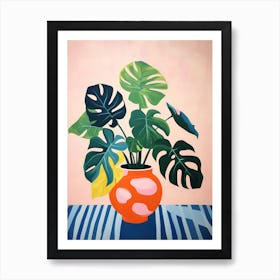 Matisse Inspired Abstract Plants Bathroom Poster Art Print