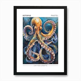 Octopus Pastel Watercolour 3 Poster Art Print