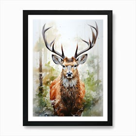 Forest Majesty Deer In The Woods Art Print