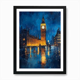 Fantasy Rainy Night In London 19 Art Print