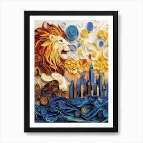 Lion In The City Art Print