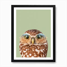 Hipster Owl Art Print