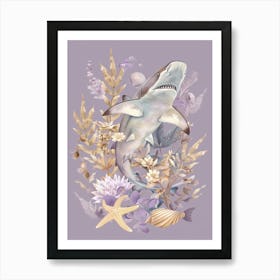 Purple Dogfish Shark Illustration 2 Art Print