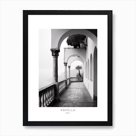 Poster Of Ravello, Italy, Black And White Analogue Photography 1 Art Print