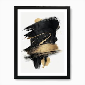 Black And Gold Abstract Painting 22 Art Print