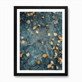 Autumn Leaves On Concrete Art Print