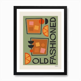 Old Fashioned Retro Cocktail  Art Print