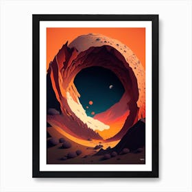 Crater Comic Space Space Art Print