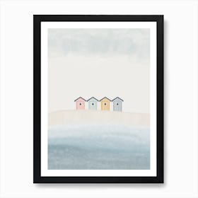 Beach Cabins Art Print