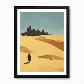 Man In The Desert, Arabi Minimalism Art Print