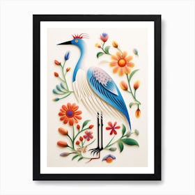 Scandinavian Bird Illustration Egret 4 Art Print