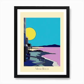 Poster Of Minimal Design Style Of Miami Beach, Usa 1 Art Print