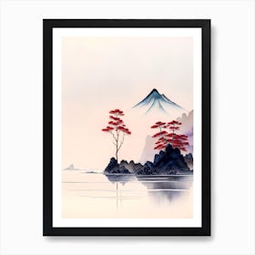 Vintage Japanese Landscape Art Print