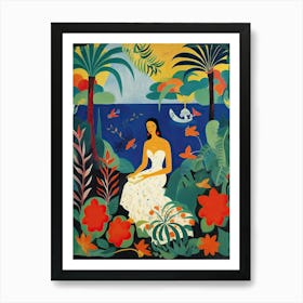 Hawaiian Girl Beach Art Print