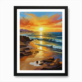 199.Golden sunset,San Francisco,USA. Art Print