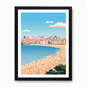 Bondi Beach, Australia, Graphic Illustration 1 Art Print