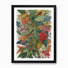 Tropical Plants And Flowers Art Print