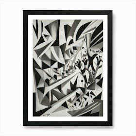 Black and white abstract painting Art Print