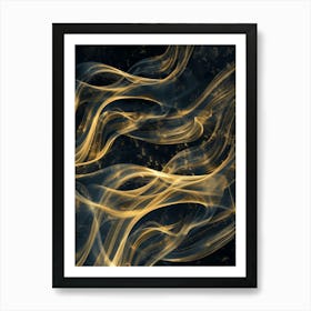 Abstract Gold Smoke Art Print