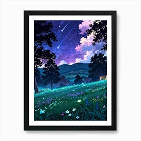 Night Sky Anime aesthetic 32 Art Print