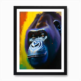 Cheeky Gorilla Gorillas Bright Neon 1 Art Print