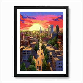 Bellevue Washington Pixel Art 8 Art Print