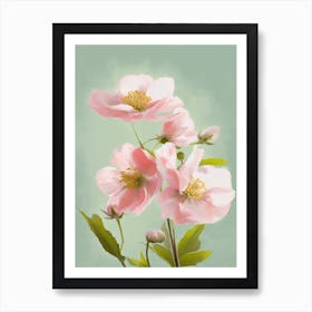 Apple Blossom Flowers Acrylic Pastel Colours 1 Art Print