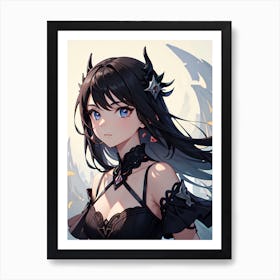 Anime Girl With Horns Art Print