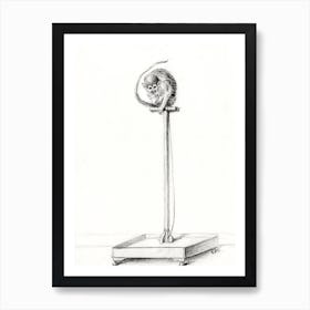 Little Monkey Sitting On A Pole, Jean Bernard Art Print