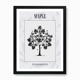 Maple Tree Simple Geometric Nature Stencil 1 Poster Art Print