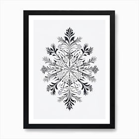 Bullet, Snowflakes, William Morris Inspired 3 Art Print