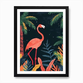 Greater Flamingo Portugal Tropical Illustration 3 Art Print