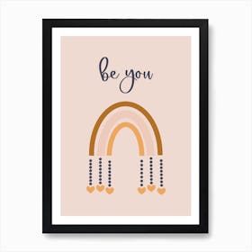 Boho Rainbow, Bu You Lettering, Baby Art Print