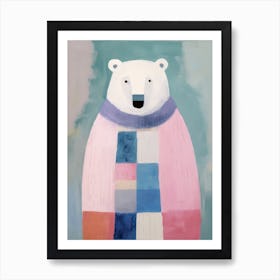 Playful Illustration Of Polar Bear For Kids Room 1 Art Print