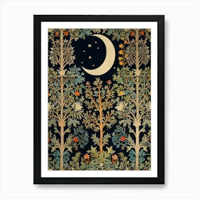 Moon And Forest Style William Morris2 Art Print