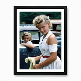 50's Style Community Car Wash Reimagined - Hall-O-Gram Creations 4 Art Print