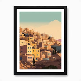 Amman Jordan Travel Illustration 1 Art Print