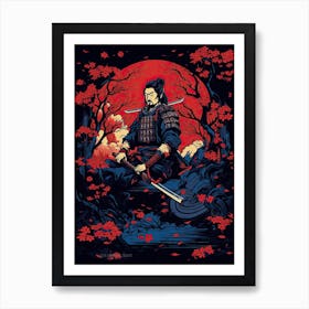 Samurai Edo Kiriko Illustration 11 Art Print