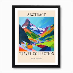 Abstract Travel Collection Poster Zermatt Switzerland 1 Art Print