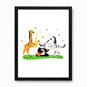 Prints, posters, nursery, children's rooms. Fun, musical, hunting, sports, and guitar animals add fun and decorate the place.12 Art Print