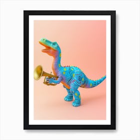 Toy Dinosaur Playing The Trumpet Art Print